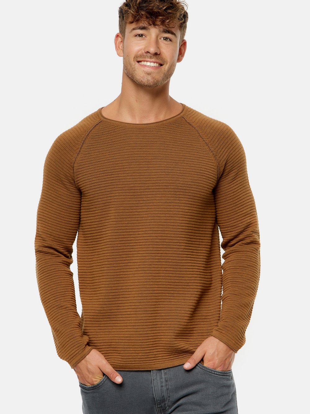 Indicode Strickpullover Herren Baumwolle braun, S