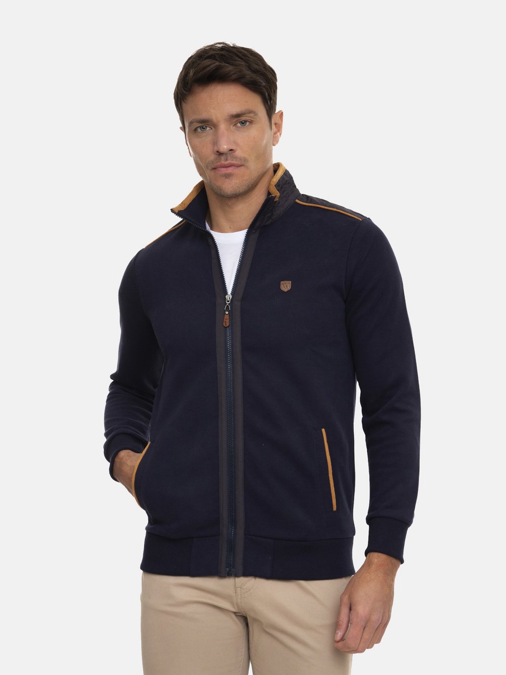 Sir Raymond Tailor Sweatshirtjacke Herren Baumwolle blau, M