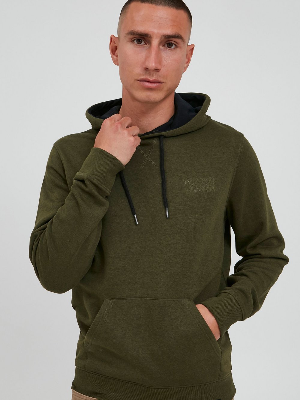 BLEND Kapuzensweatshirt Herren Baumwolle grün, XXL