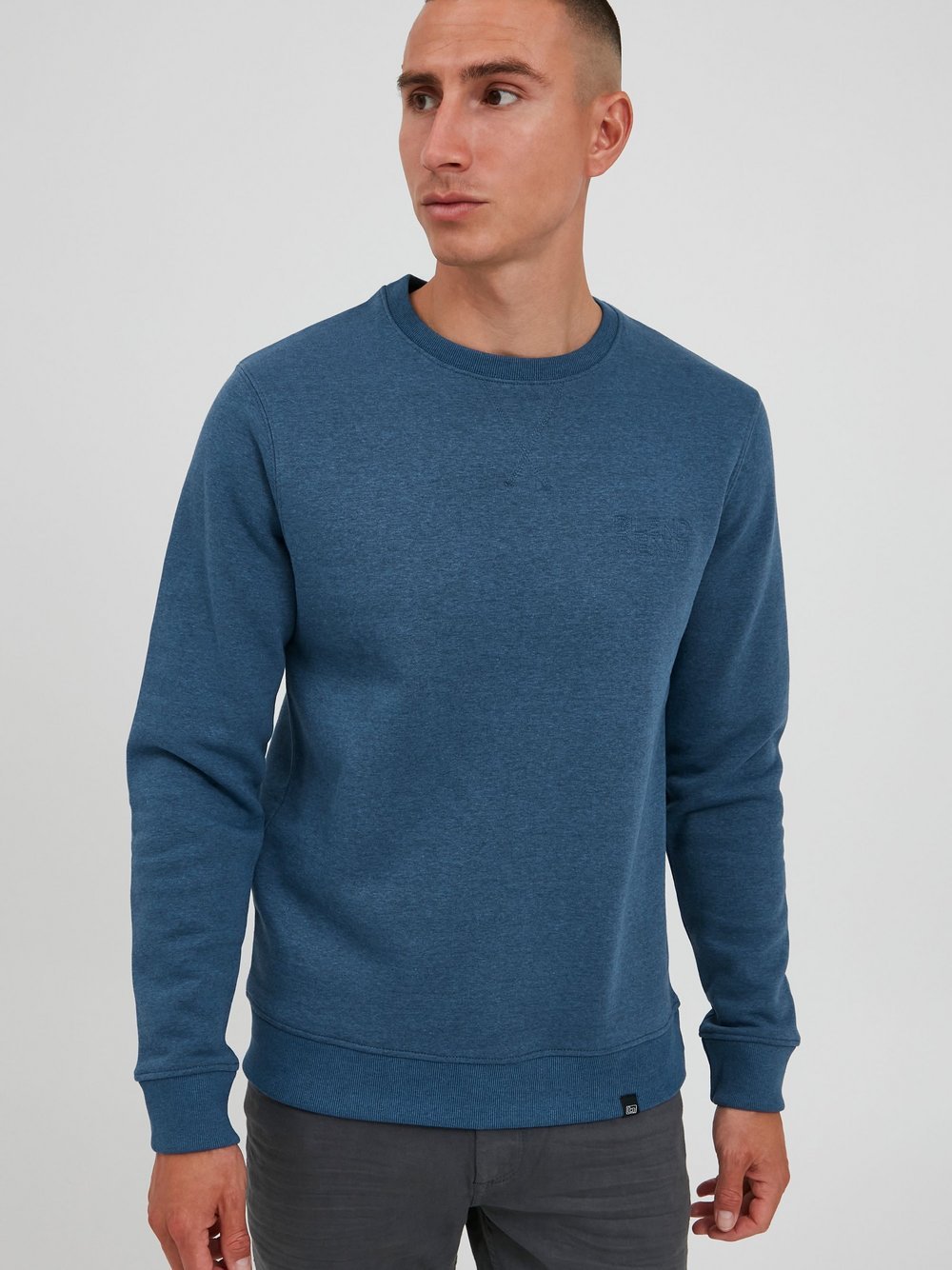 BLEND Rundhalspullover Herren blau, XL