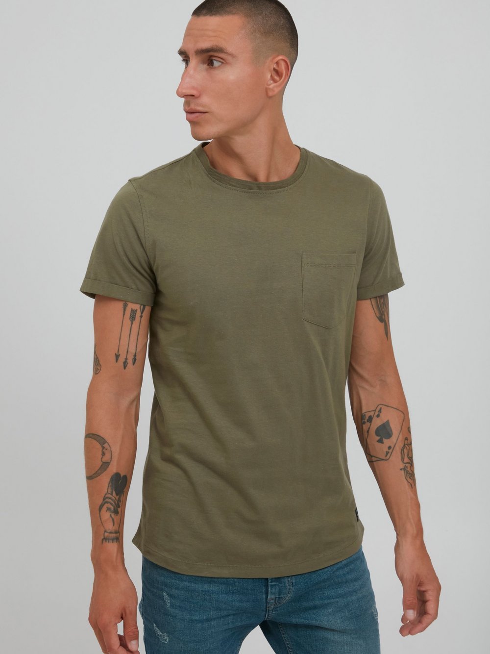 BLEND T-Shirt Herren Baumwolle grün, XXL