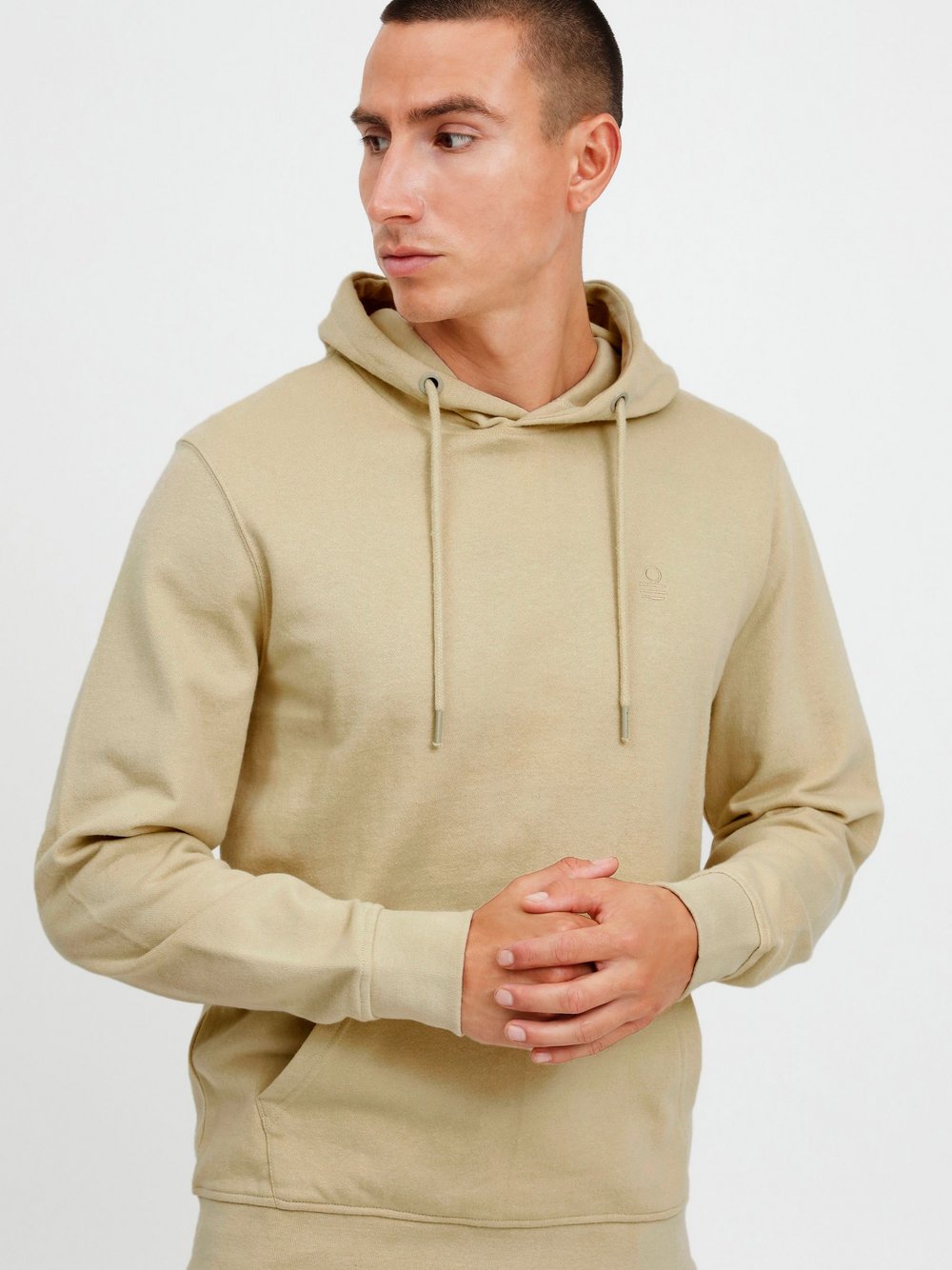 BLEND Kapuzensweatshirt Herren Baumwolle beige gemustert, L