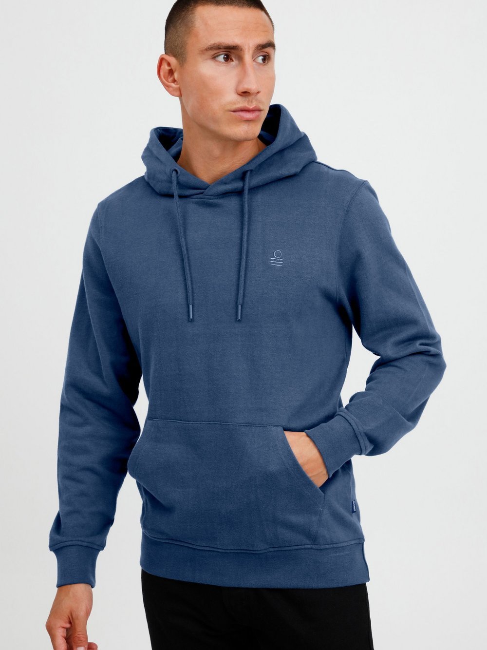 BLEND Kapuzensweatshirt Herren Baumwolle blau gemustert, M