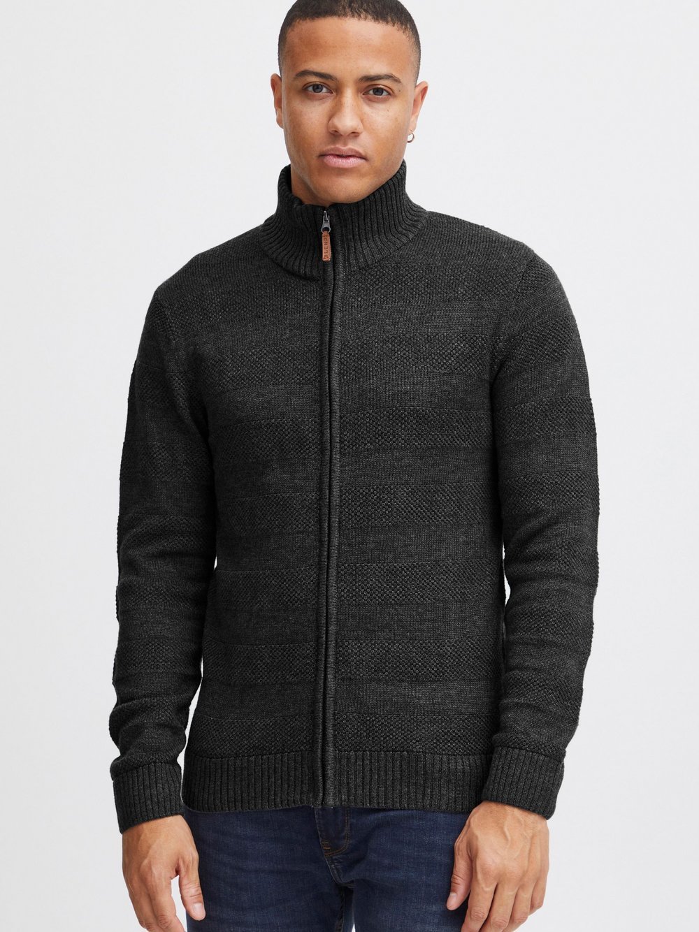 BLEND Strickjacke Herren Baumwolle grau gestreift, XXL