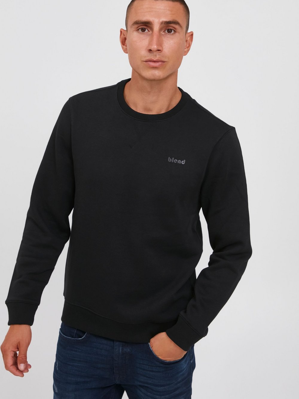 BLEND Sweatshirt Herren Baumwolle schwarz, XXXL