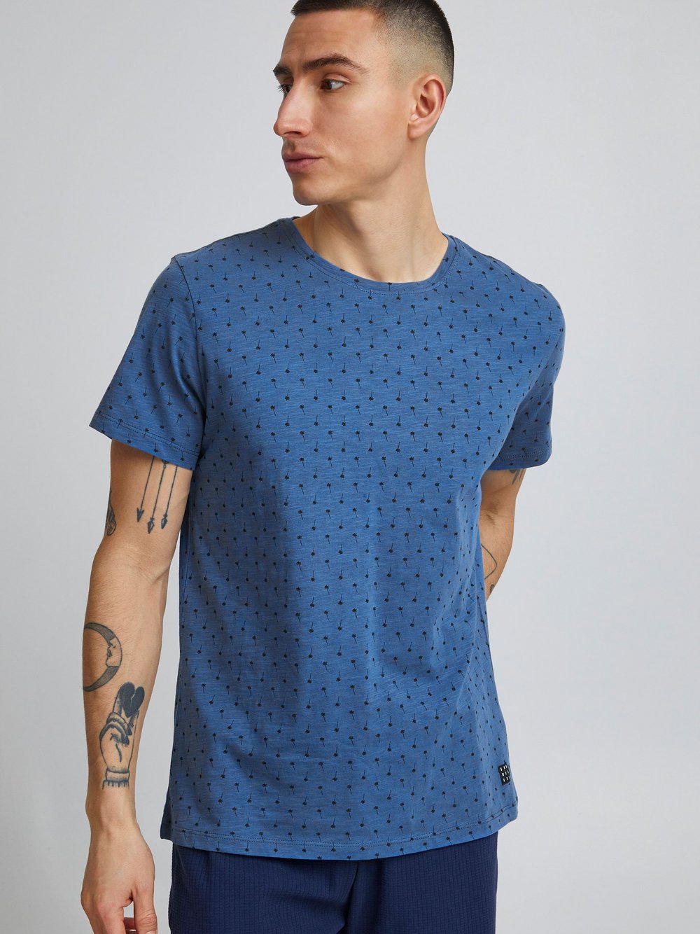 BLEND T-Shirt Herren Baumwolle blau, S