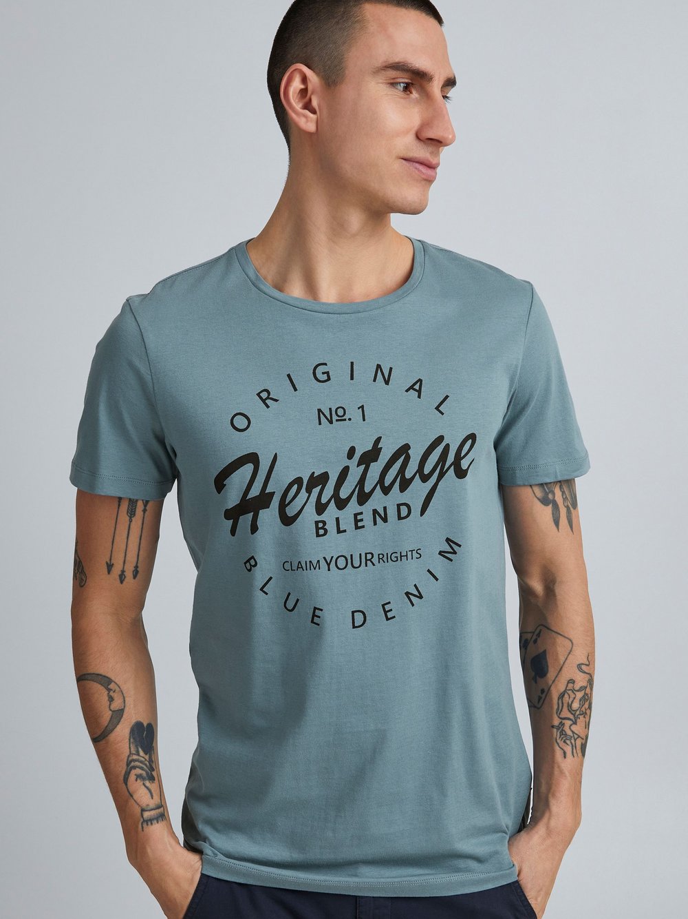 Thumbnail - BLEND T-Shirt Herren Baumwolle blau, XXL