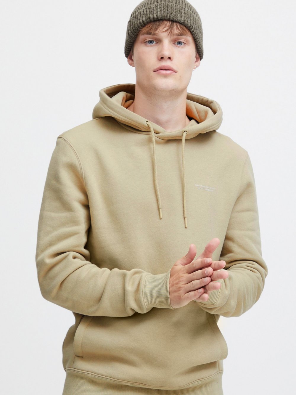 BLEND Hoodie Herren Baumwolle beige meliert, XXL