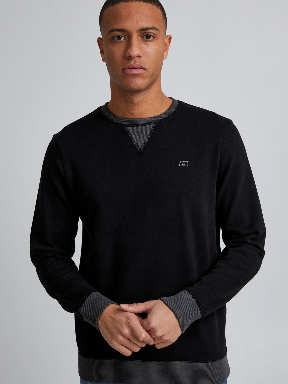 BLEND Sweatshirt Herren Baumwolle schwarz meliert, M