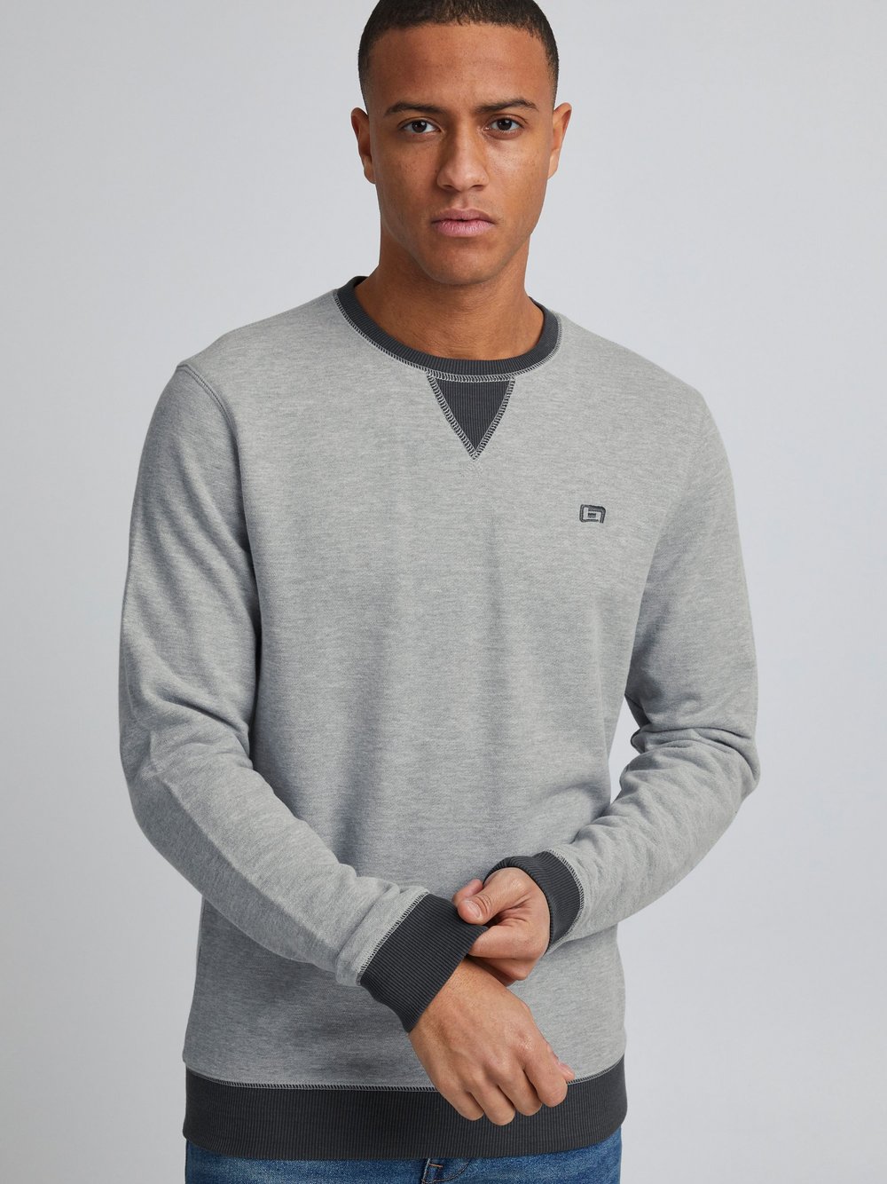 BLEND Sweatshirt Herren Baumwolle grau meliert, M