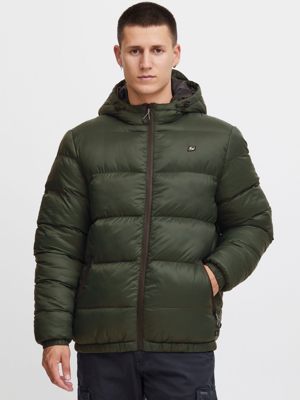 BLEND Steppjacke Herren grün strukturiert, XXL