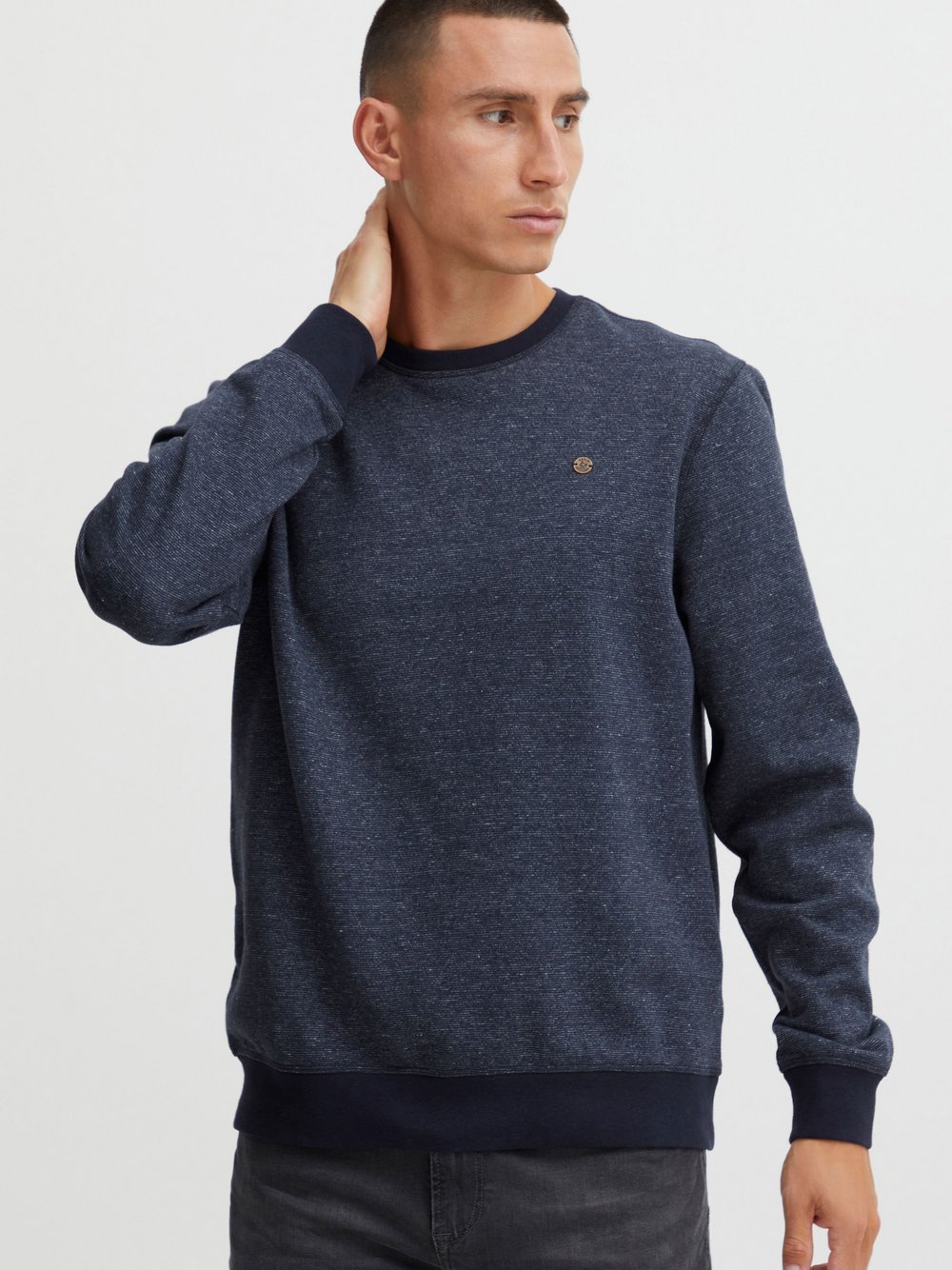 BLEND Sweatshirt Herren Baumwolle blau meliert, XXL