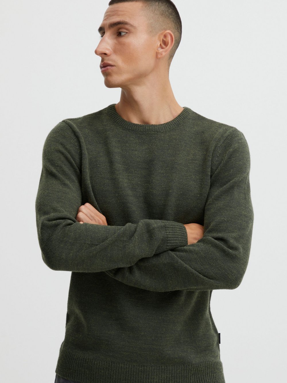 BLEND Strickpullover Herren grün gemustert, XXXL