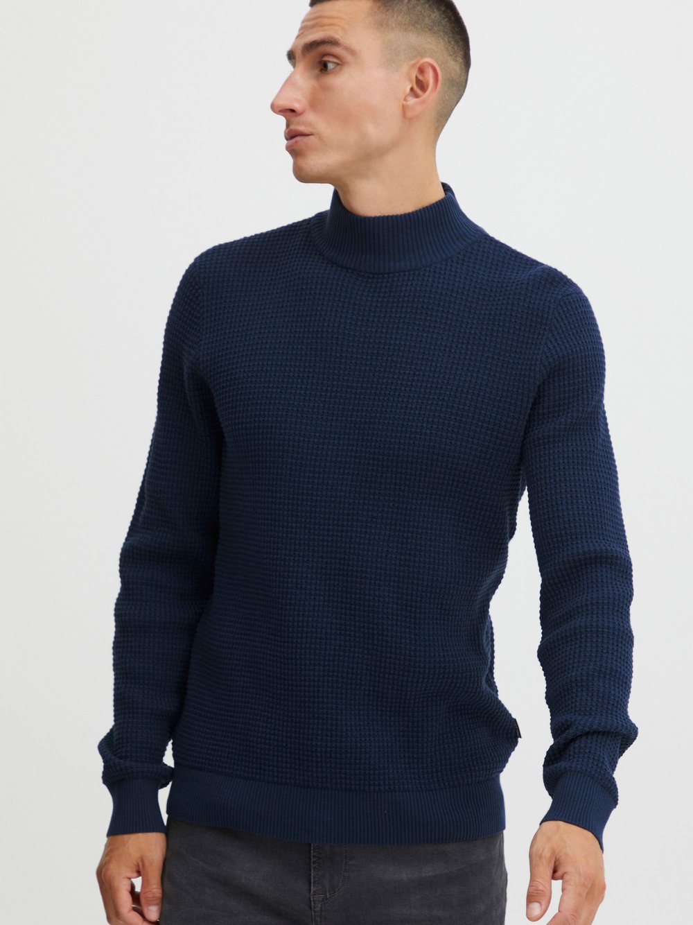 BLEND Strickpullover Herren Baumwolle blau, XXL