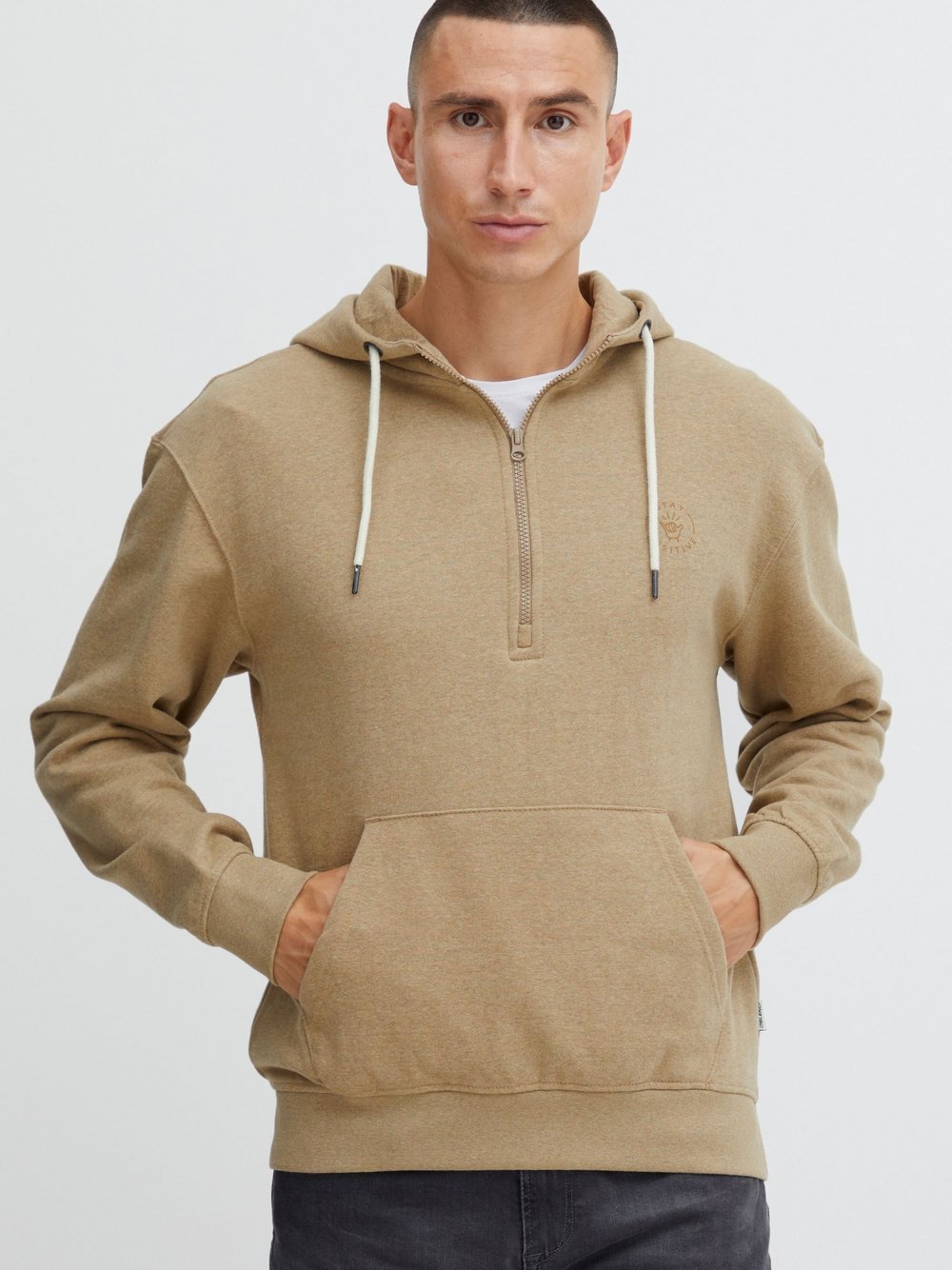 BLEND Hoodie Herren Baumwolle beige, S