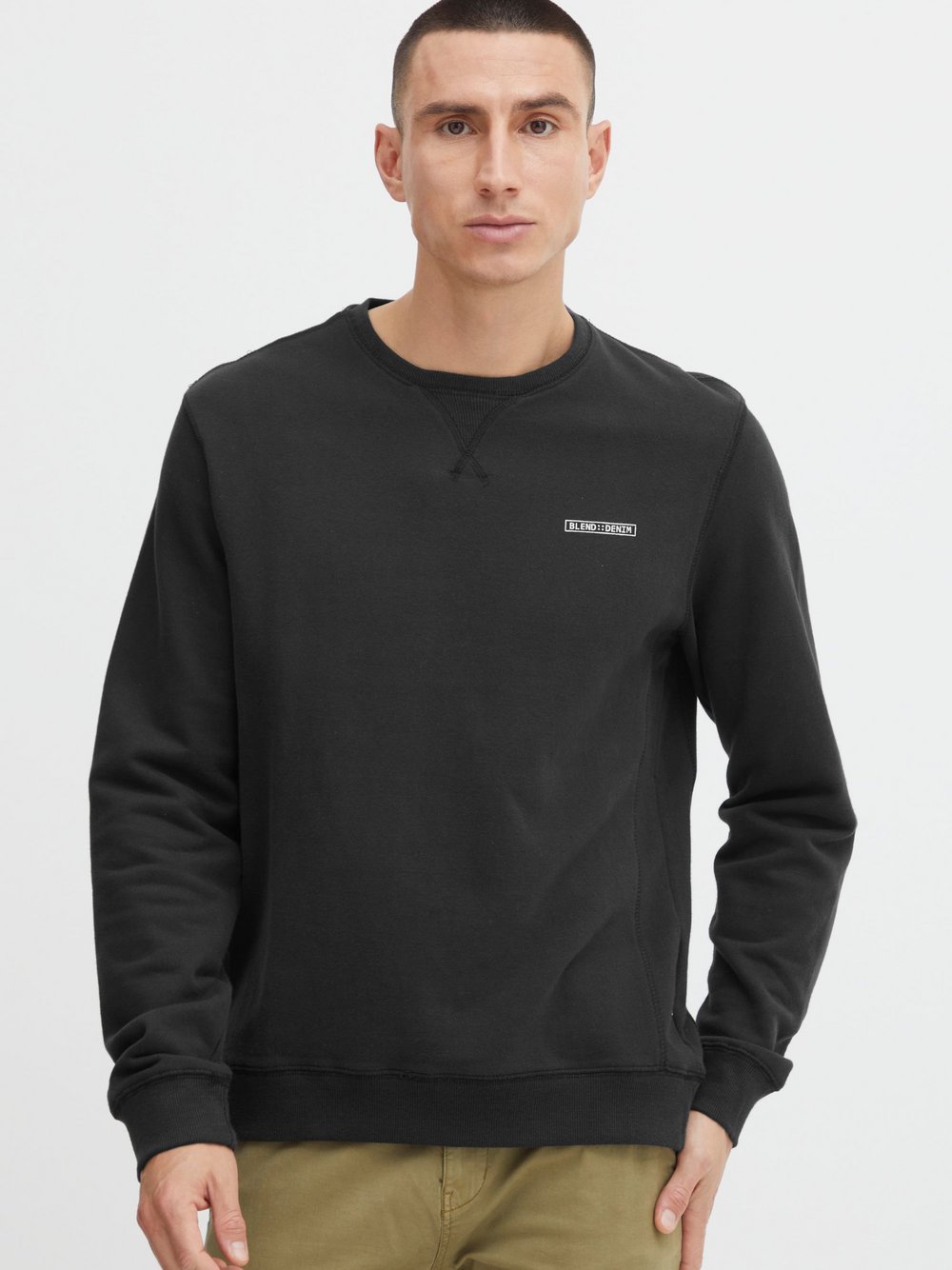 BLEND Sweatshirt Herren Baumwolle schwarz, L