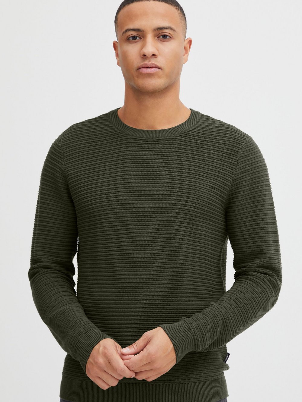 BLEND Strickpullover Herren Baumwolle grün, M