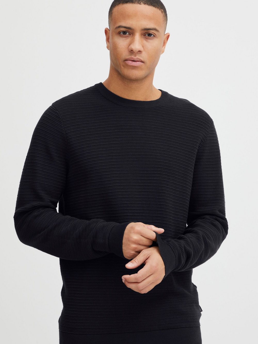 BLEND Strickpullover Herren Baumwolle schwarz, XL