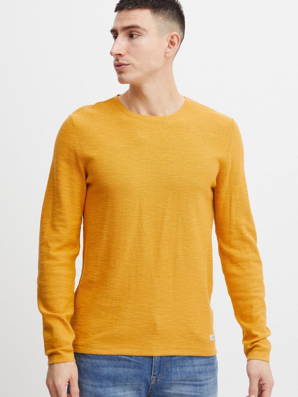 BLEND Strickpullover Herren Baumwolle gelb, XXXL