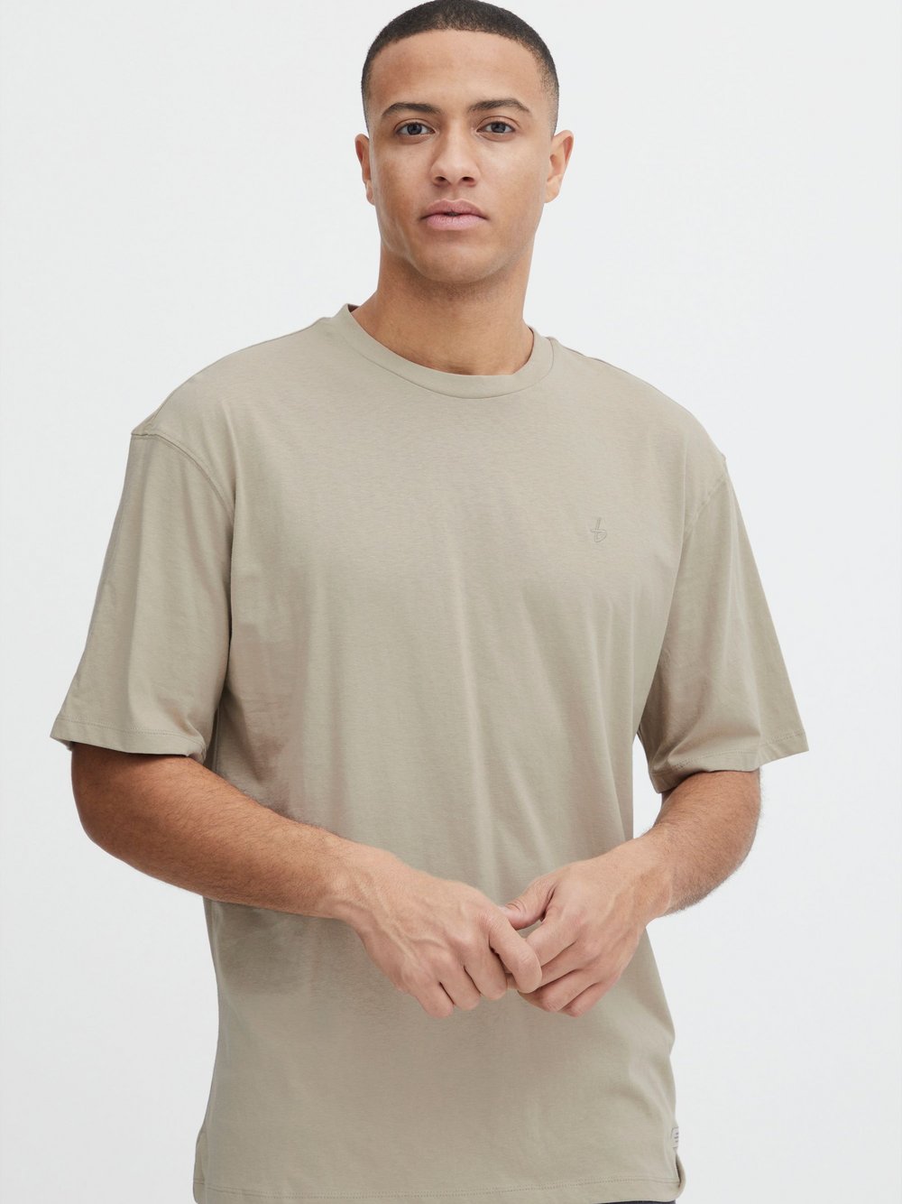 BLEND T-Shirt Herren Baumwolle beige, L