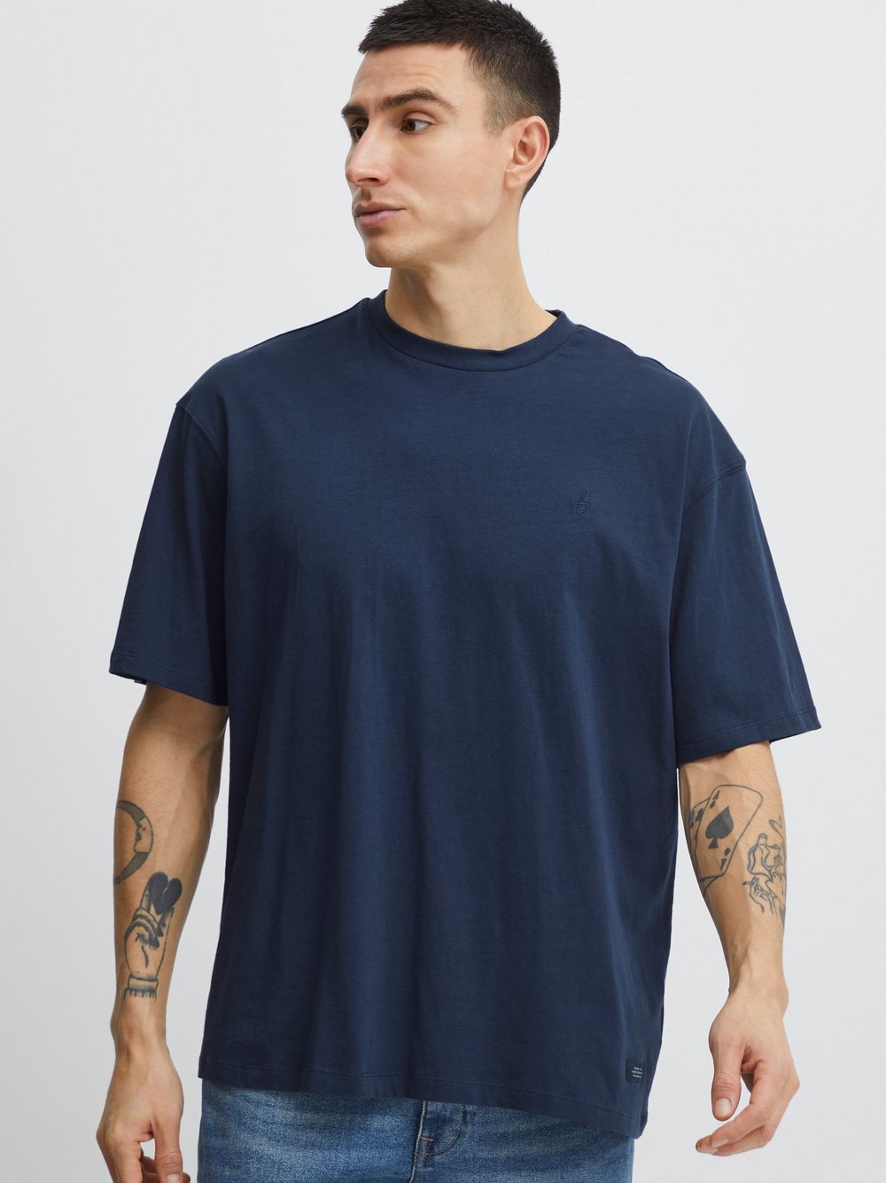 BLEND T-Shirt Herren Baumwolle blau, M