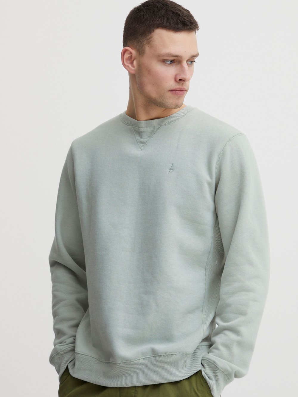 BLEND Sweatshirt Herren Baumwolle grün gemustert, XXL