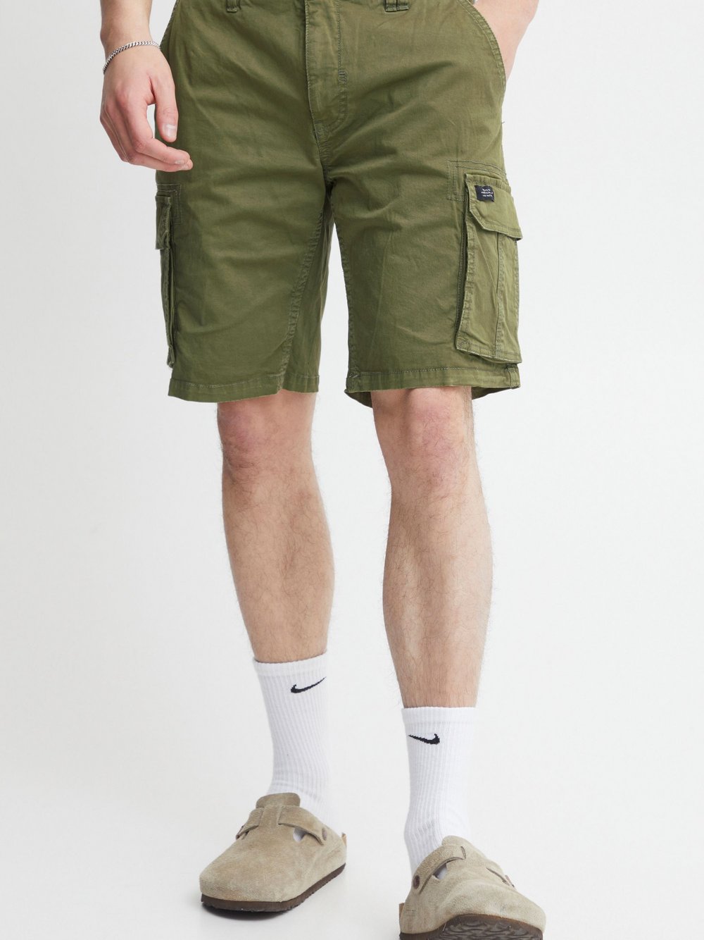 Thumbnail - BLEND Cargoshorts Herren Baumwolle grün, M