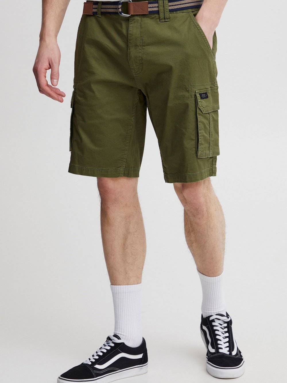 BLEND Cargoshorts Herren Baumwolle grün, L