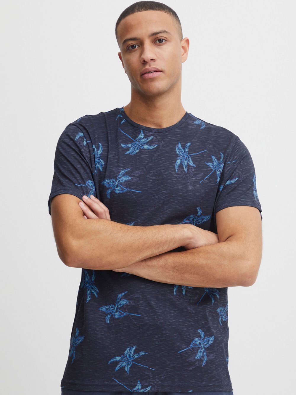 BLEND T-Shirt Herren Baumwolle blau gemustert, M