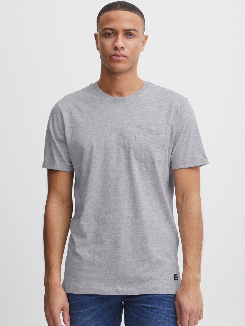 BLEND T-Shirt Herren Baumwolle grau, S