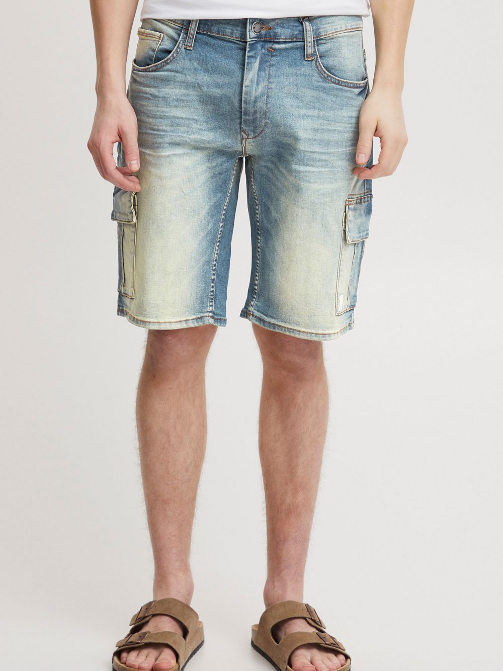 BLEND Jeansshorts Herren Baumwolle blau, S
