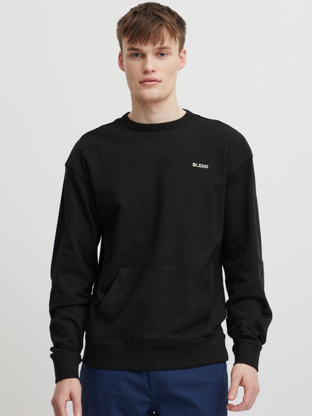 BLEND Sweatshirt Herren Baumwolle schwarz gemustert, L