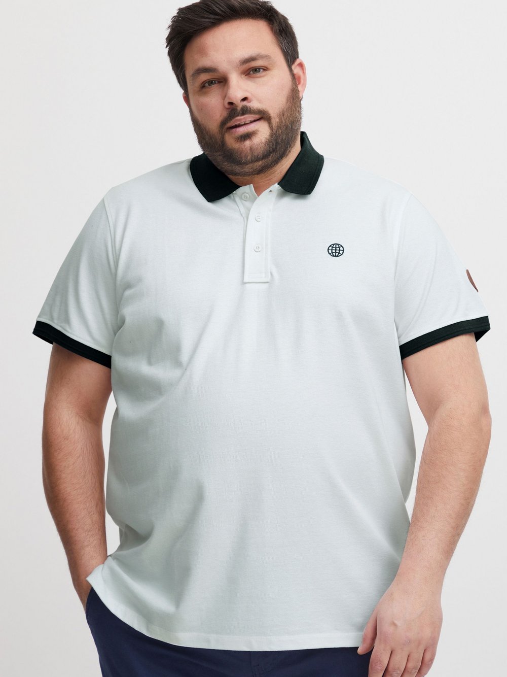 BLEND Poloshirt Herren Baumwolle weiß, 6XL