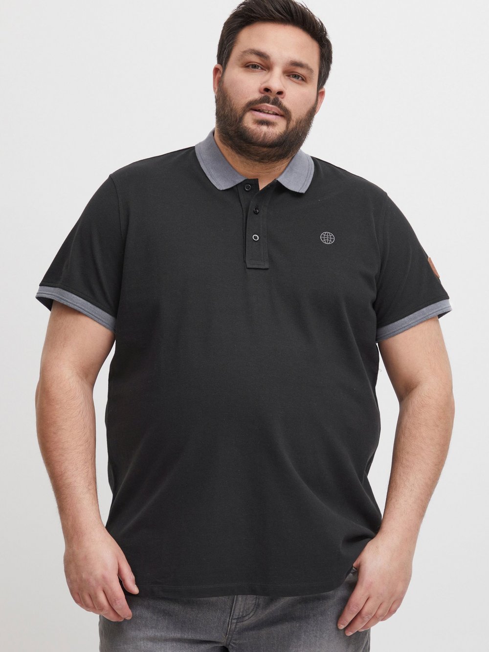 BLEND Poloshirt Herren Baumwolle schwarz, 6XL