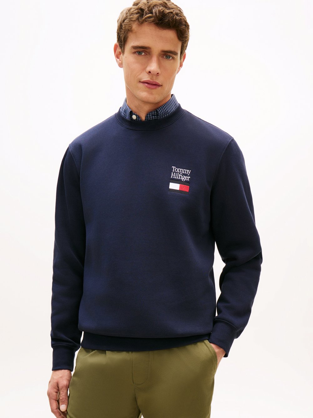 Thumbnail - Tommy Hilfiger Sweatshirt Herren Baumwolle blau, XXL
