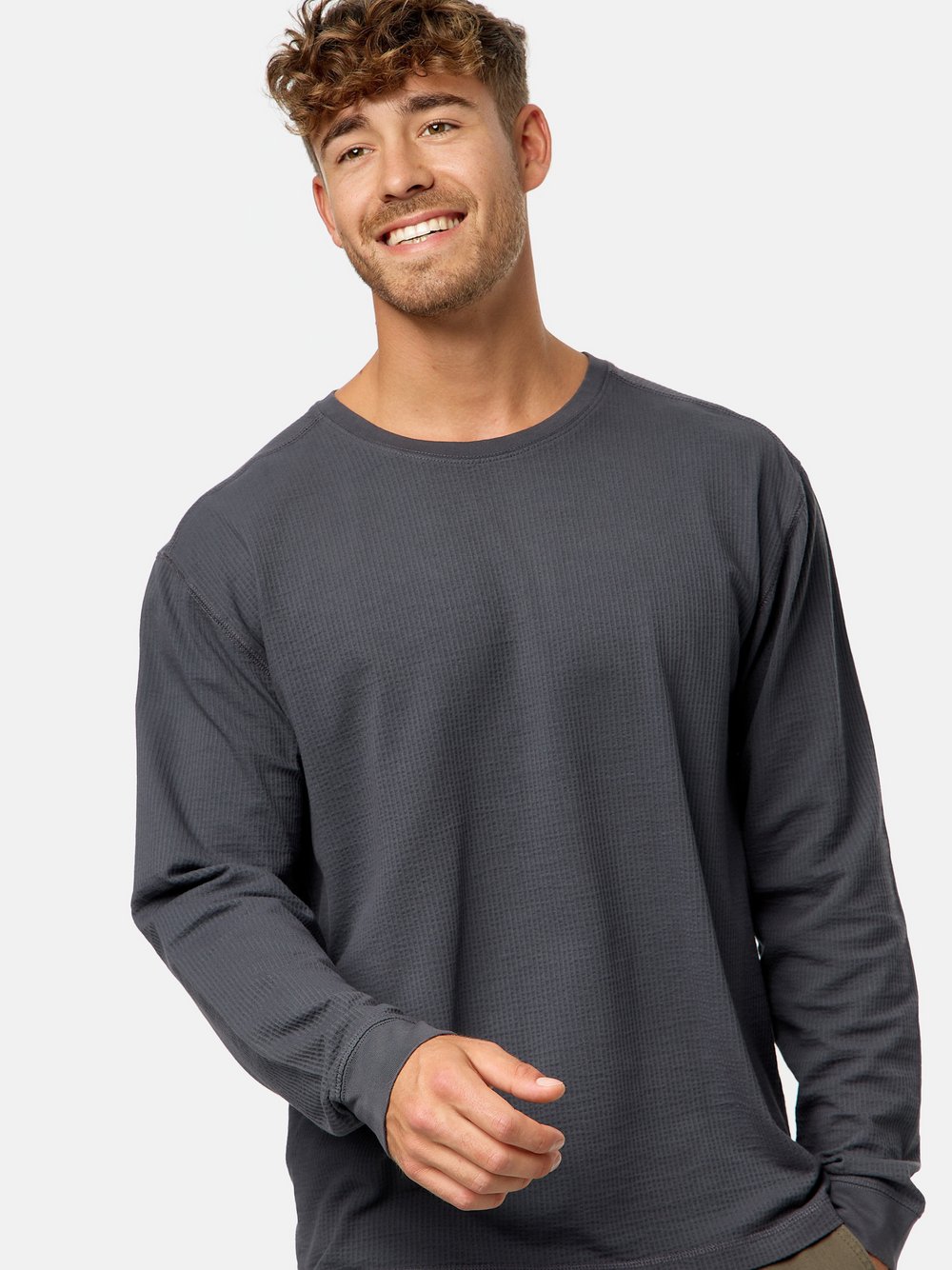 Indicode Langarmshirt Herren Baumwolle grau, M
