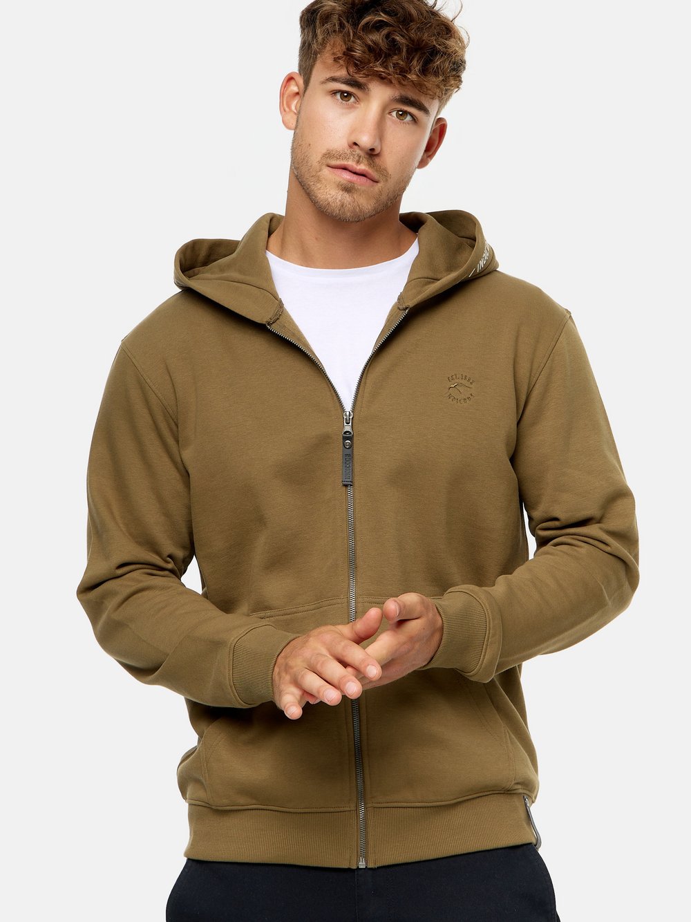 Indicode Sweatjacke Herren Baumwolle grün, M