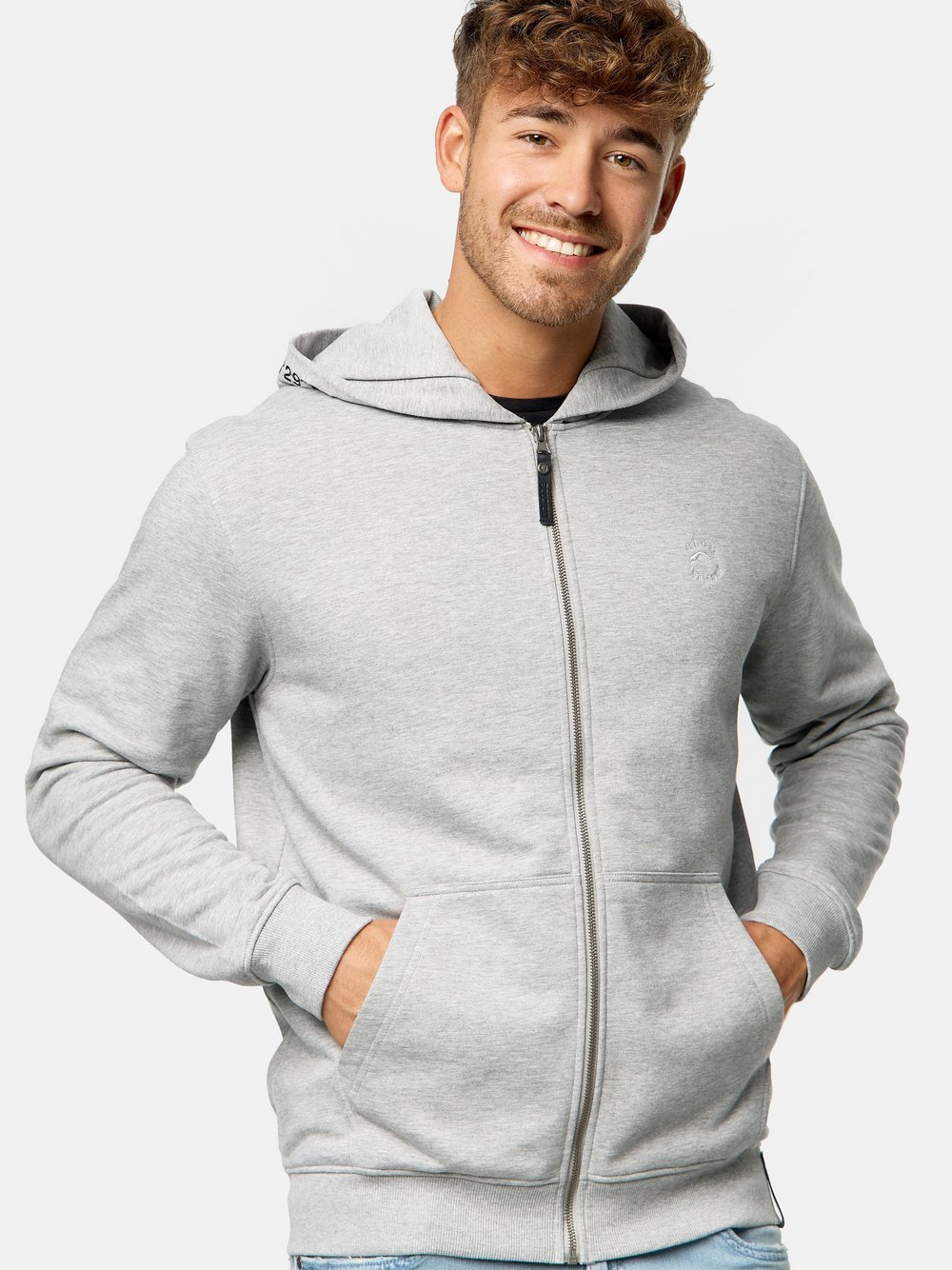 Indicode Sweatjacke Herren Baumwolle grau, M