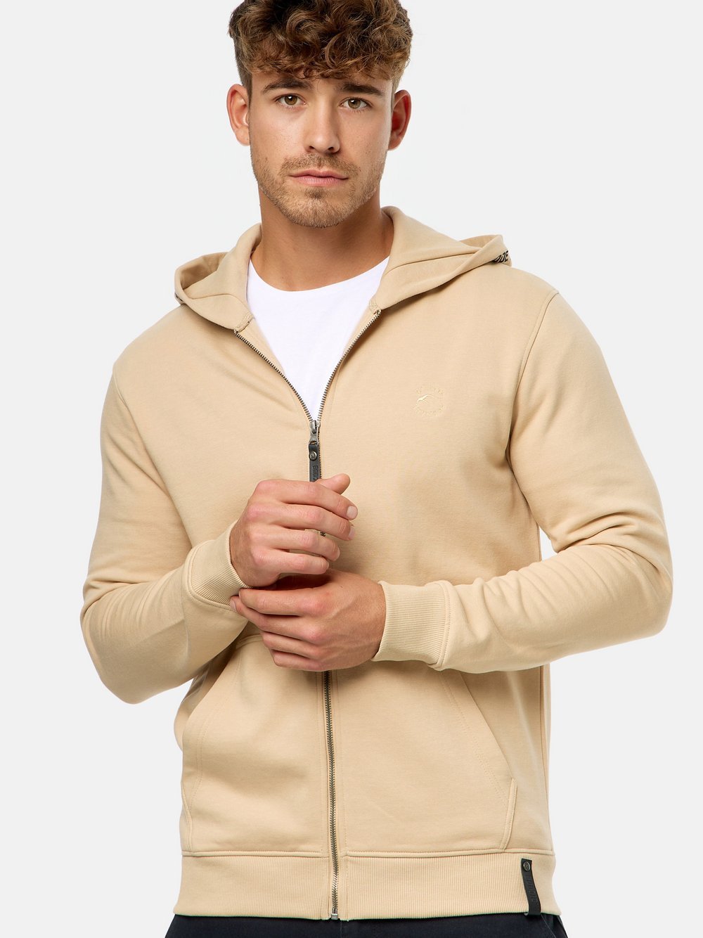 Indicode Sweatjacke Herren Baumwolle beige, L