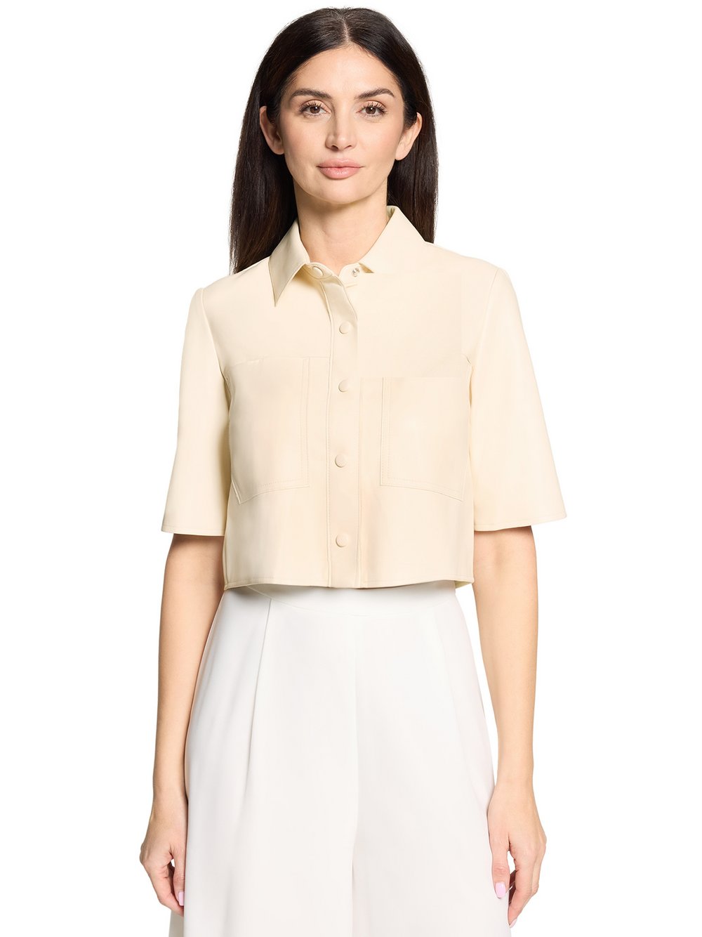 V by Vera Mont Kastenjacke Damen Kunstleder beige, 36