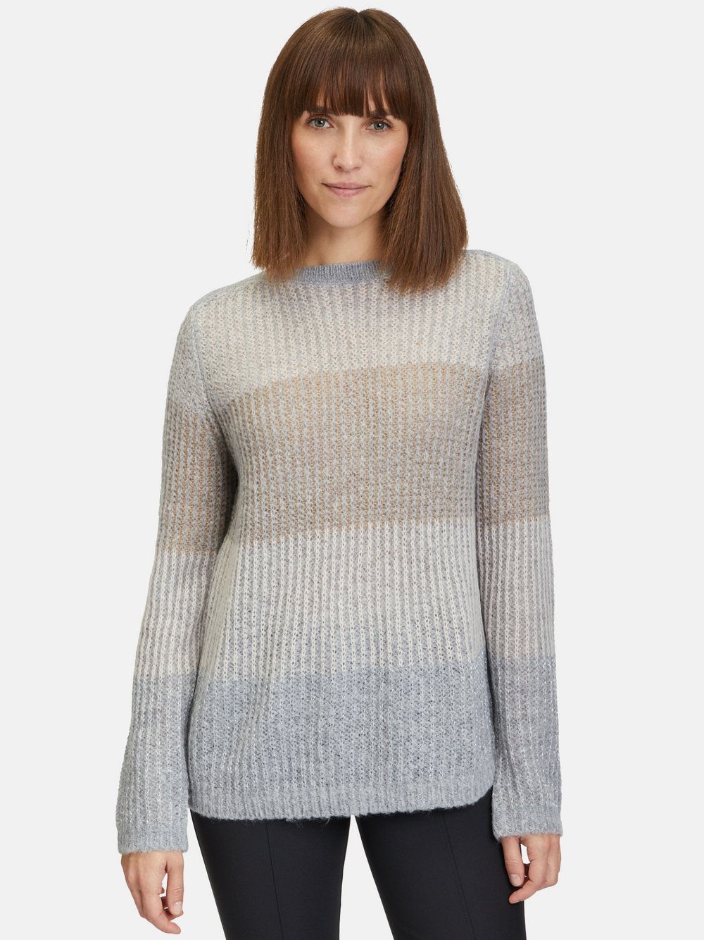 Betty Barclay Strickpullover Damen beige gestreift, 38