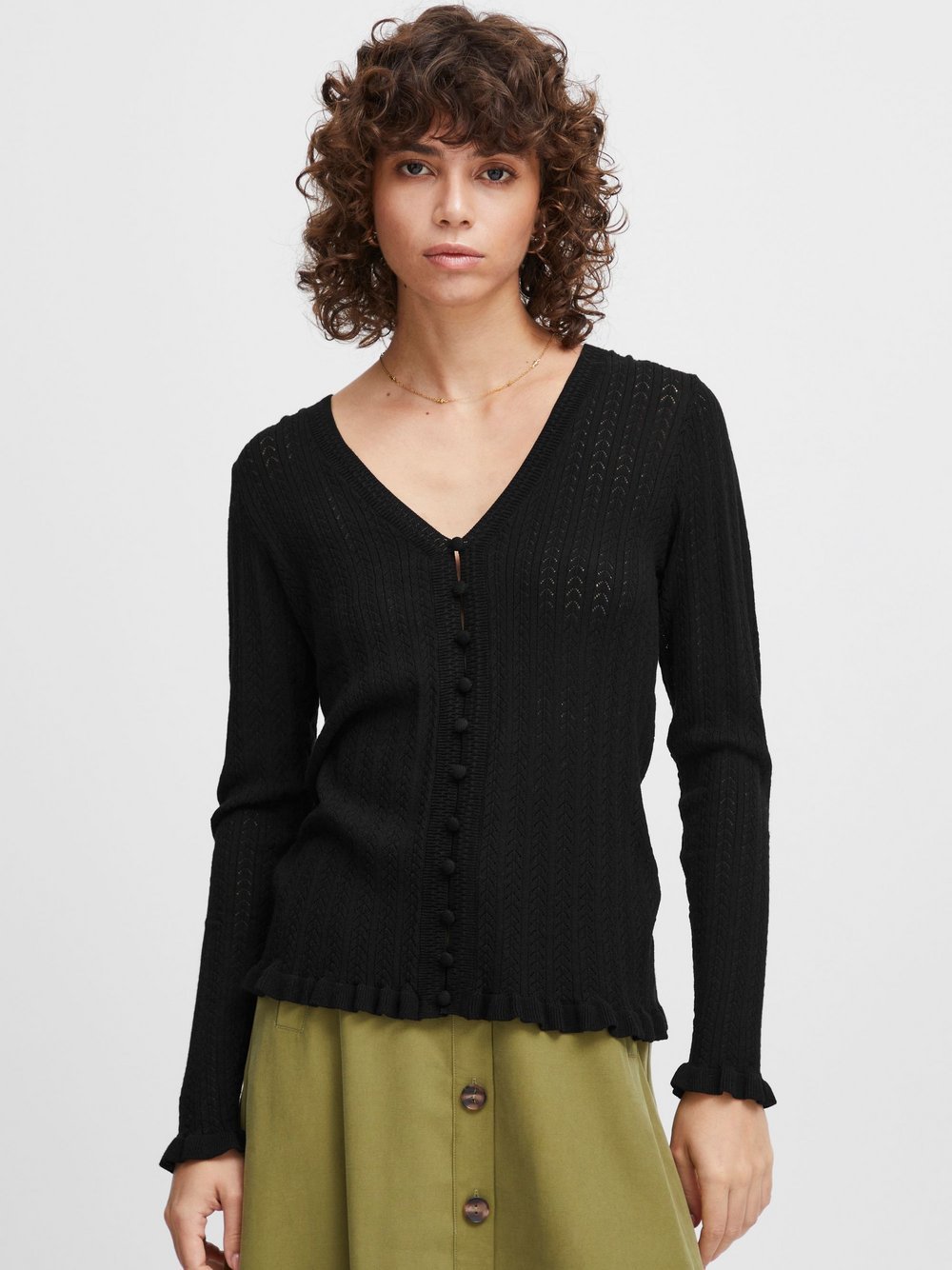 Atelier Rêve Strickjacke Damen Viskose schwarz, L