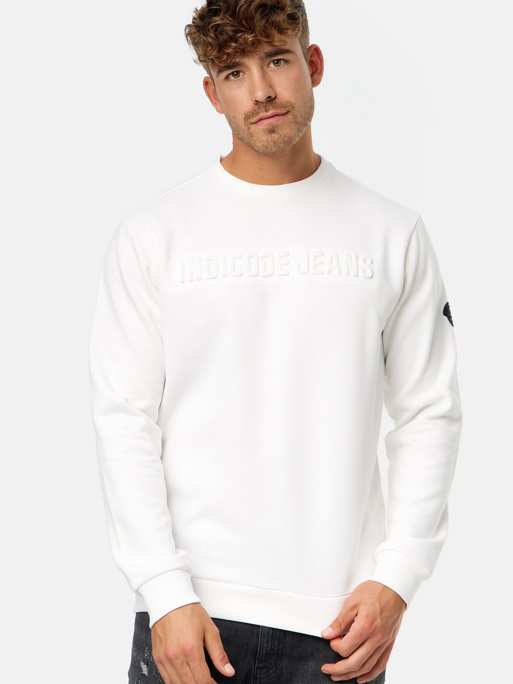 Indicode Sweatshirt Herren Baumwolle weiß, XXL