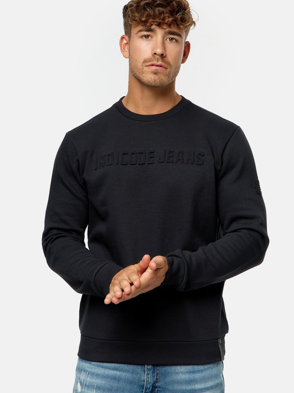 Indicode Sweatshirt Herren Baumwolle schwarz, L