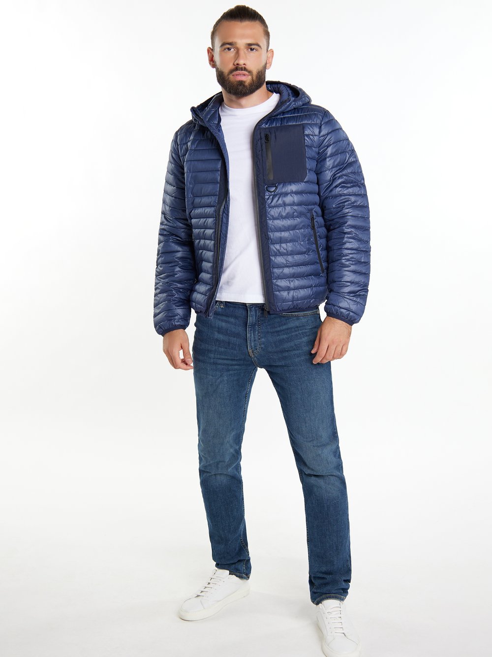 ICEBOUND Steppjacke Herren blau gemustert, L