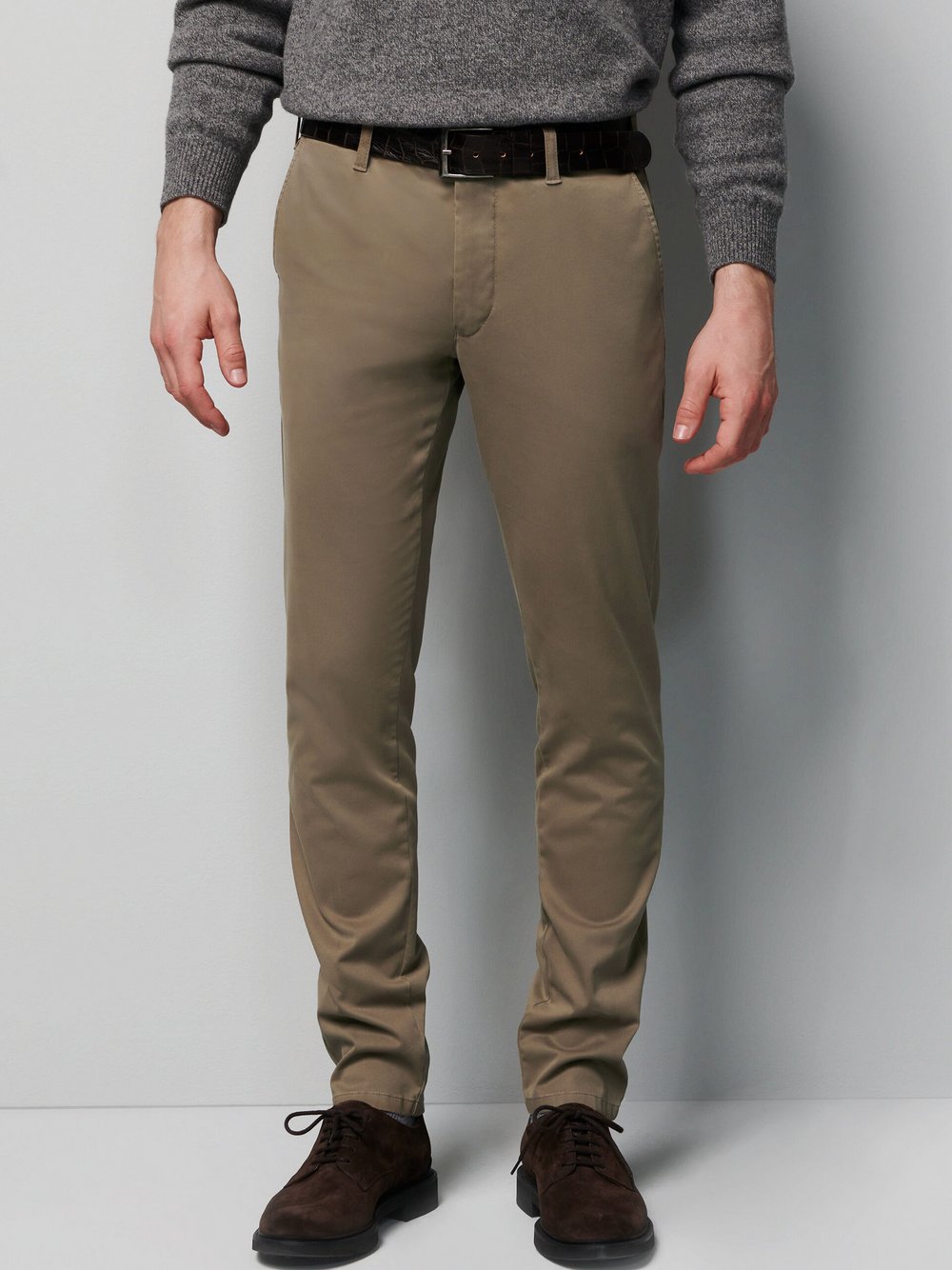 MEYER Chino-Hose Herren Baumwolle beige, 38-32