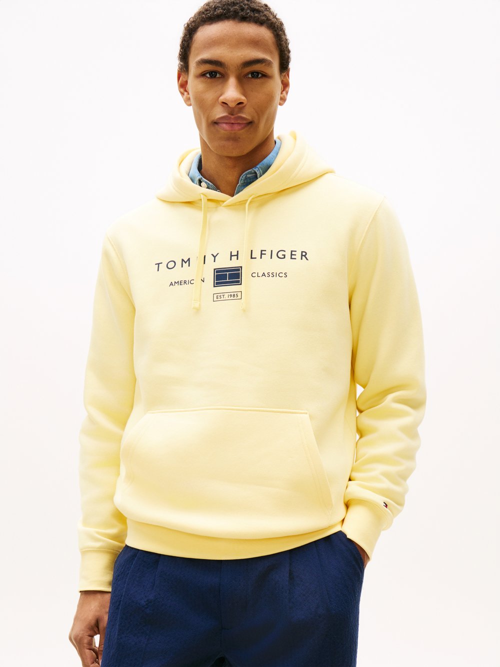 Tommy Hilfiger Bluza z kapturem Harren Mężczyźni Bawełna (100%) żółty