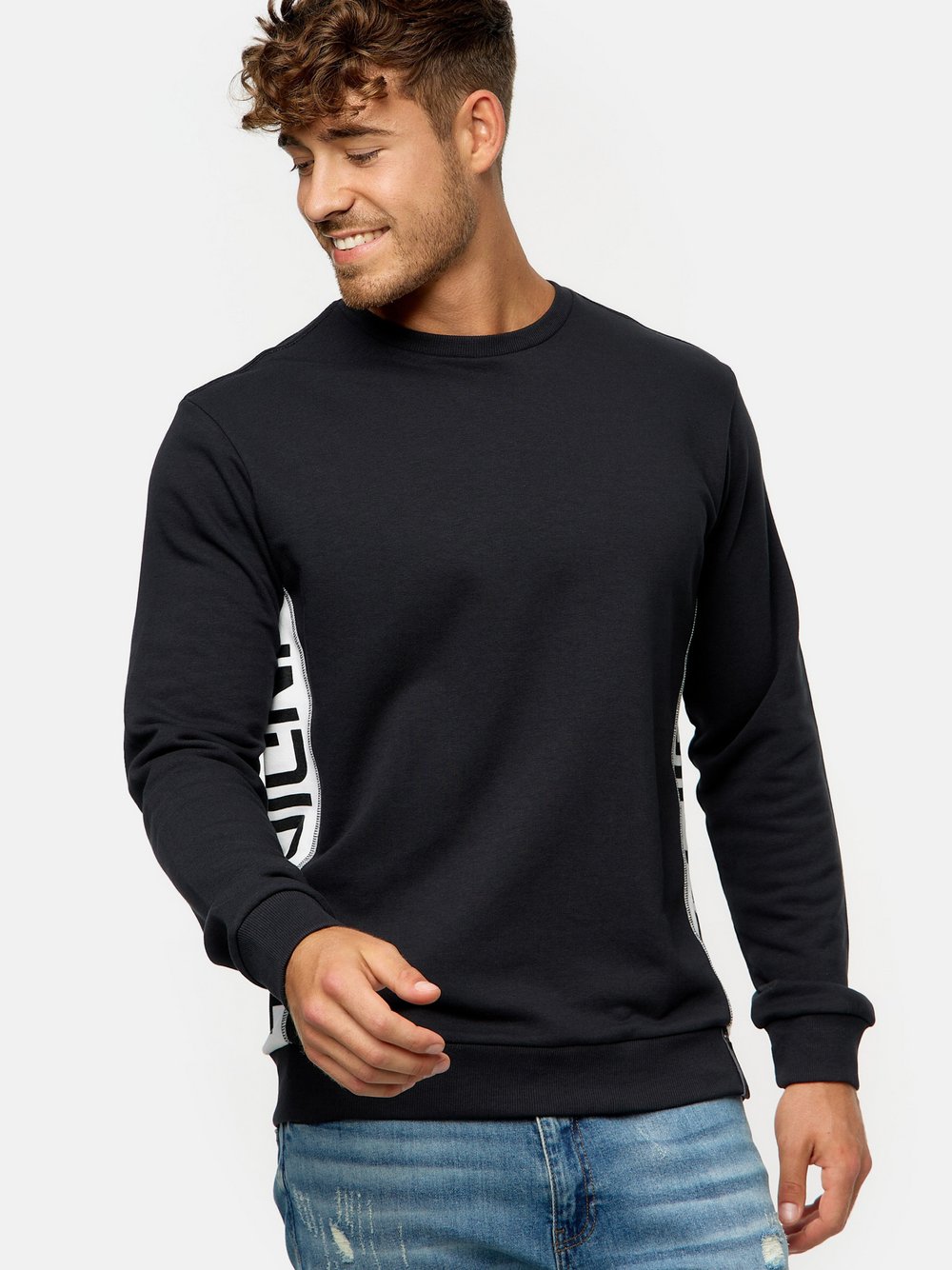 Thumbnail - Indicode Sweatshirt Herren Baumwolle schwarz, M