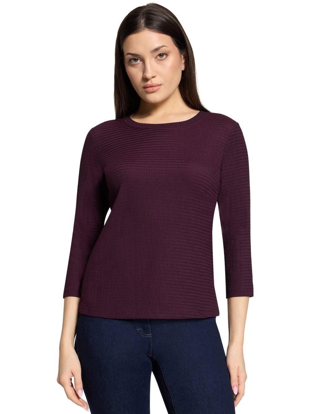 Betty Barclay Langarmshirt Damen Jersey lila strukturiert, 38