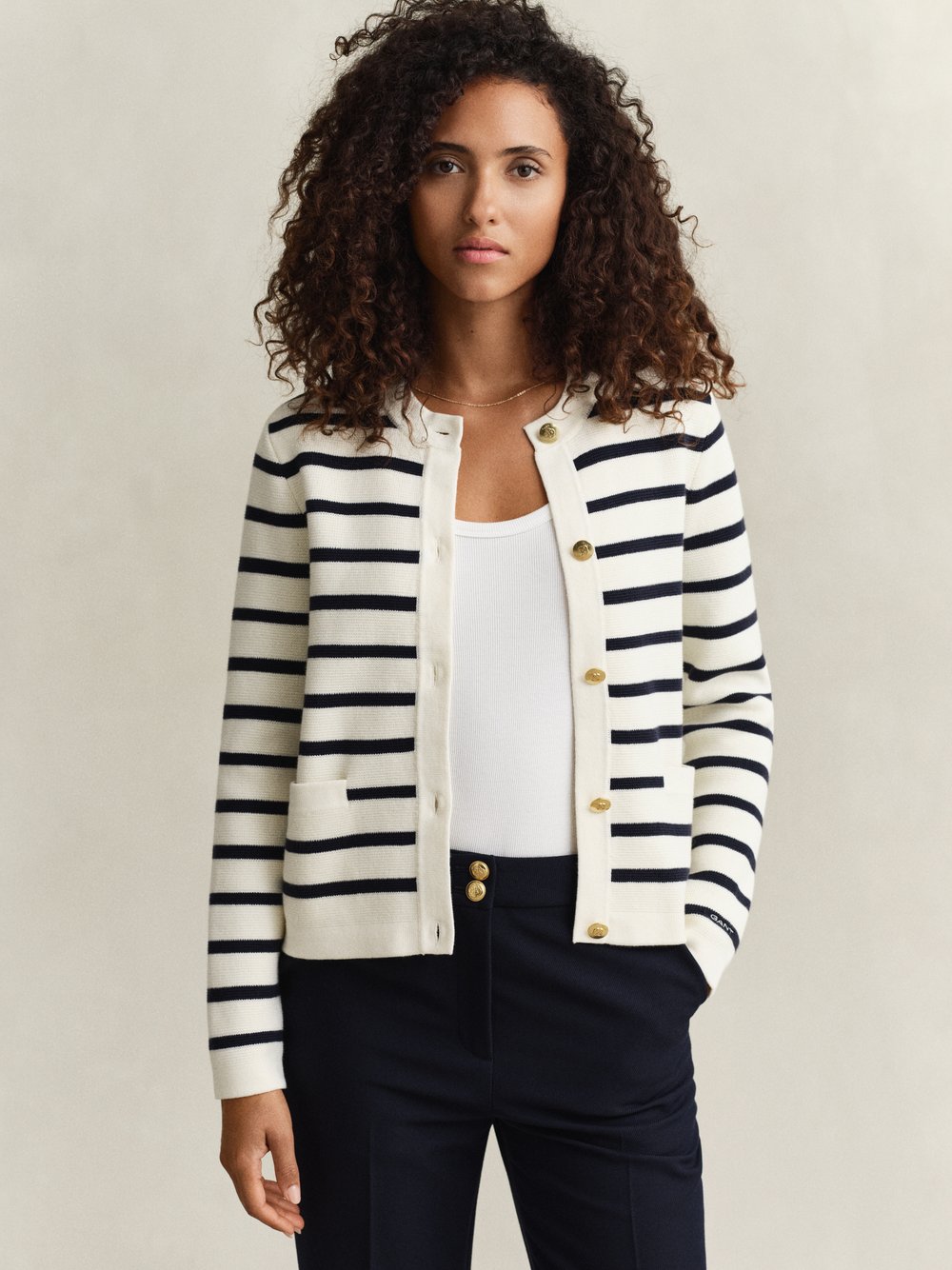 Gant Strickjacke Damen Baumwolle (100%) mehrfarbig gestreift, XL